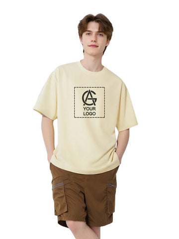 280GSM Drop Shoulder Round Neck Short-sleeved T-shirt