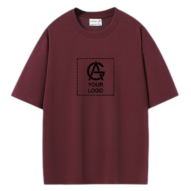 280GSM Drop Shoulder Round Neck Short-sleeved T-shirt