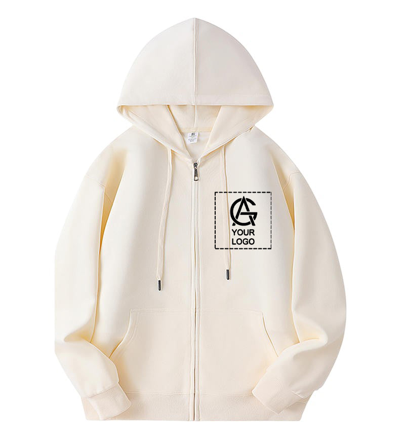 400GSM heavyweight cotton hooded zipper sweatshirt