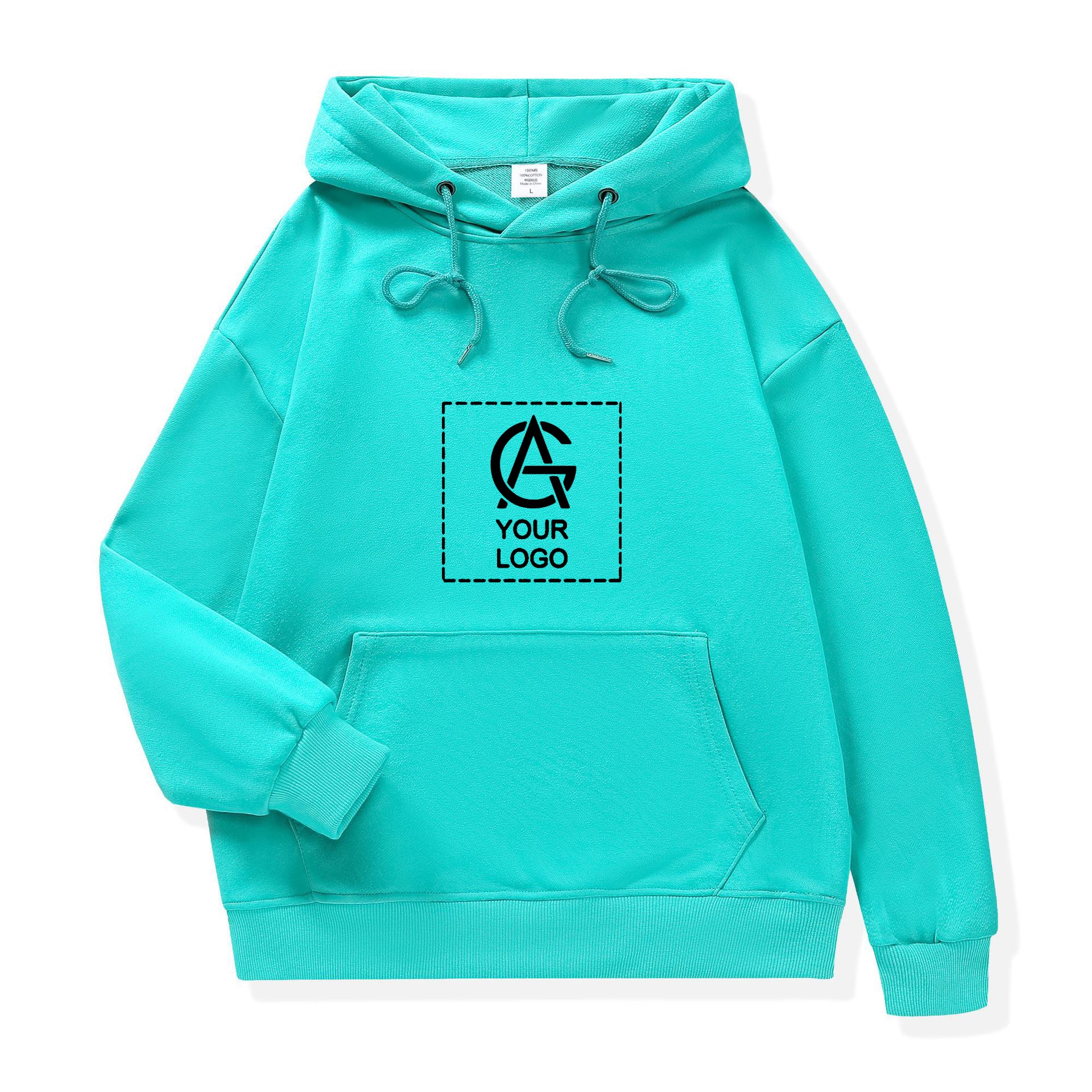 310GSM Pure Cotton Terry Double-Layer Hooded Drop Shoulder Loose Hooded Pullover Sweatshirt
