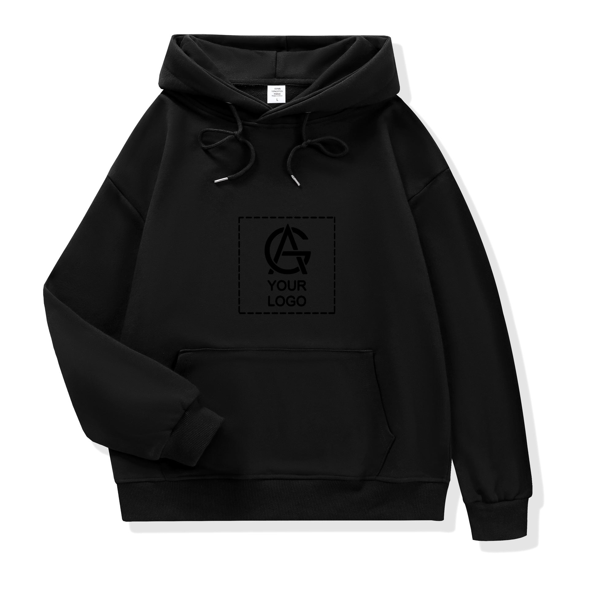 310GSM Pure Cotton Terry Double-Layer Hooded Drop Shoulder Loose Hooded Pullover Sweatshirt