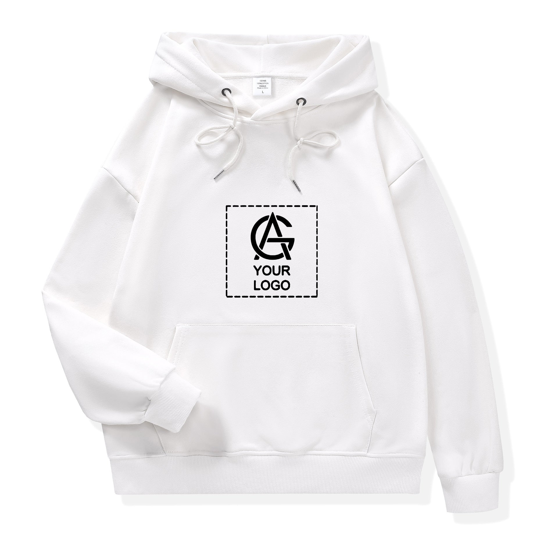 310GSM Pure Cotton Terry Double-Layer Hooded Drop Shoulder Loose Hooded Pullover Sweatshirt