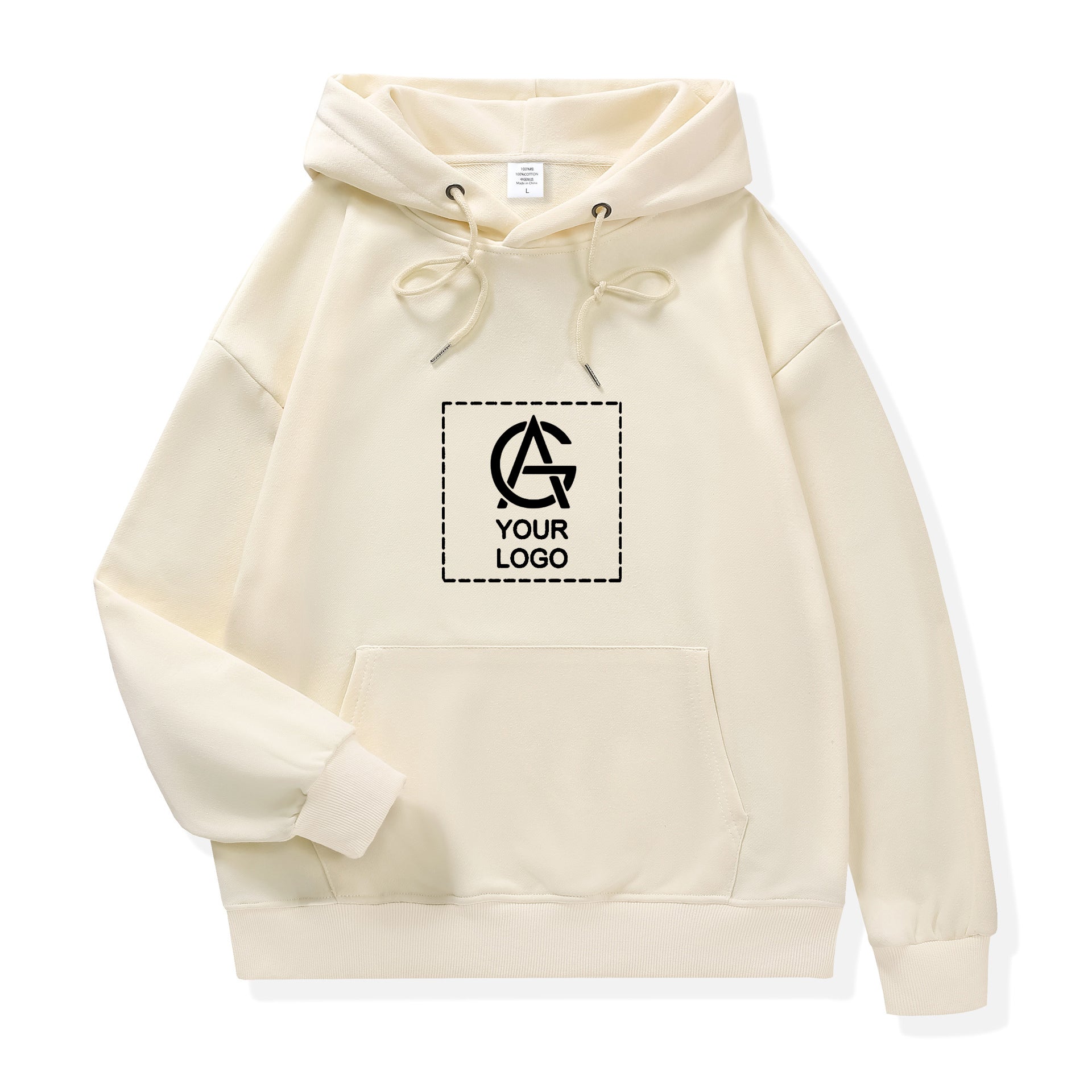 310GSM Pure Cotton Terry Double-Layer Hooded Drop Shoulder Loose Hooded Pullover Sweatshirt