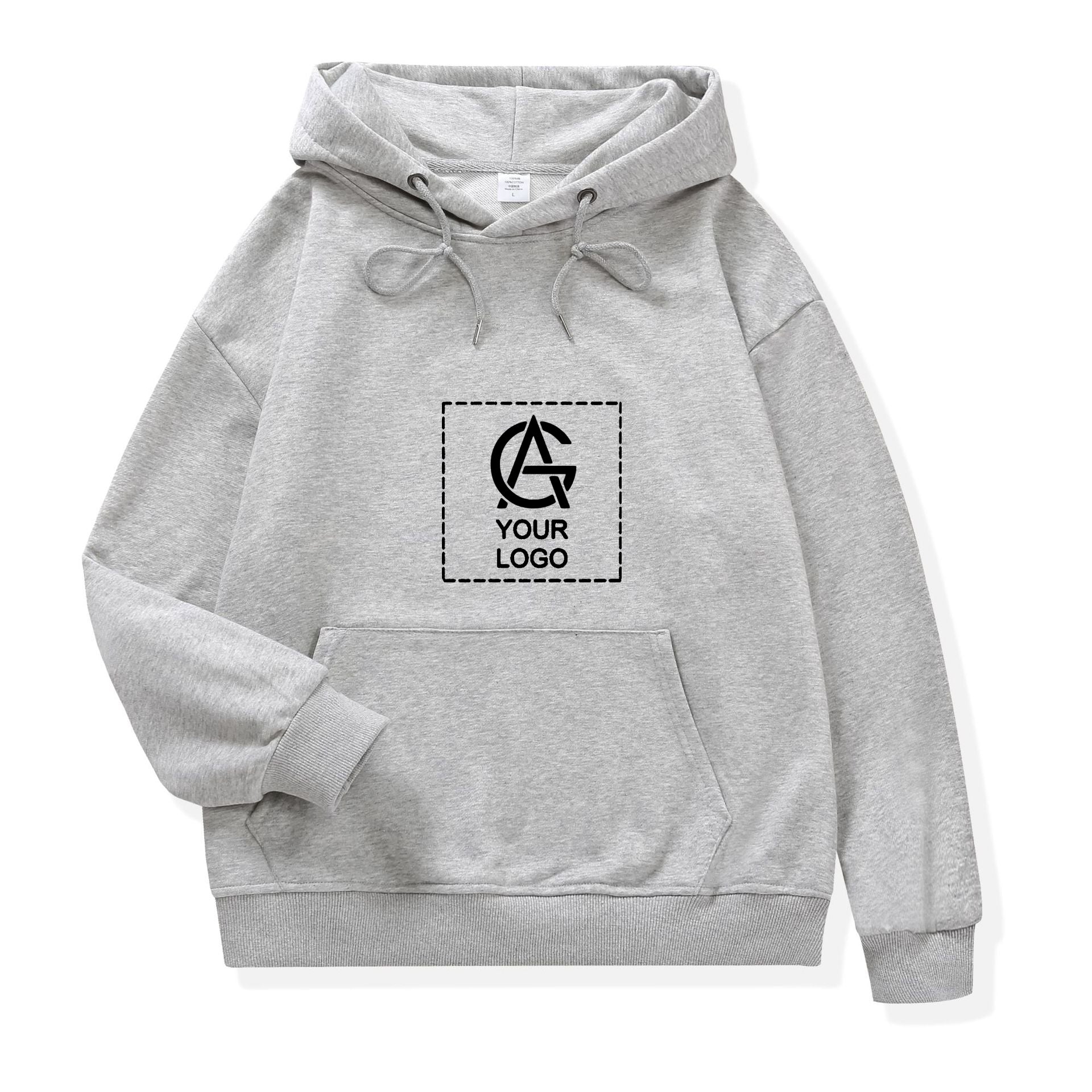 310GSM Pure Cotton Terry Double-Layer Hooded Drop Shoulder Loose Hooded Pullover Sweatshirt