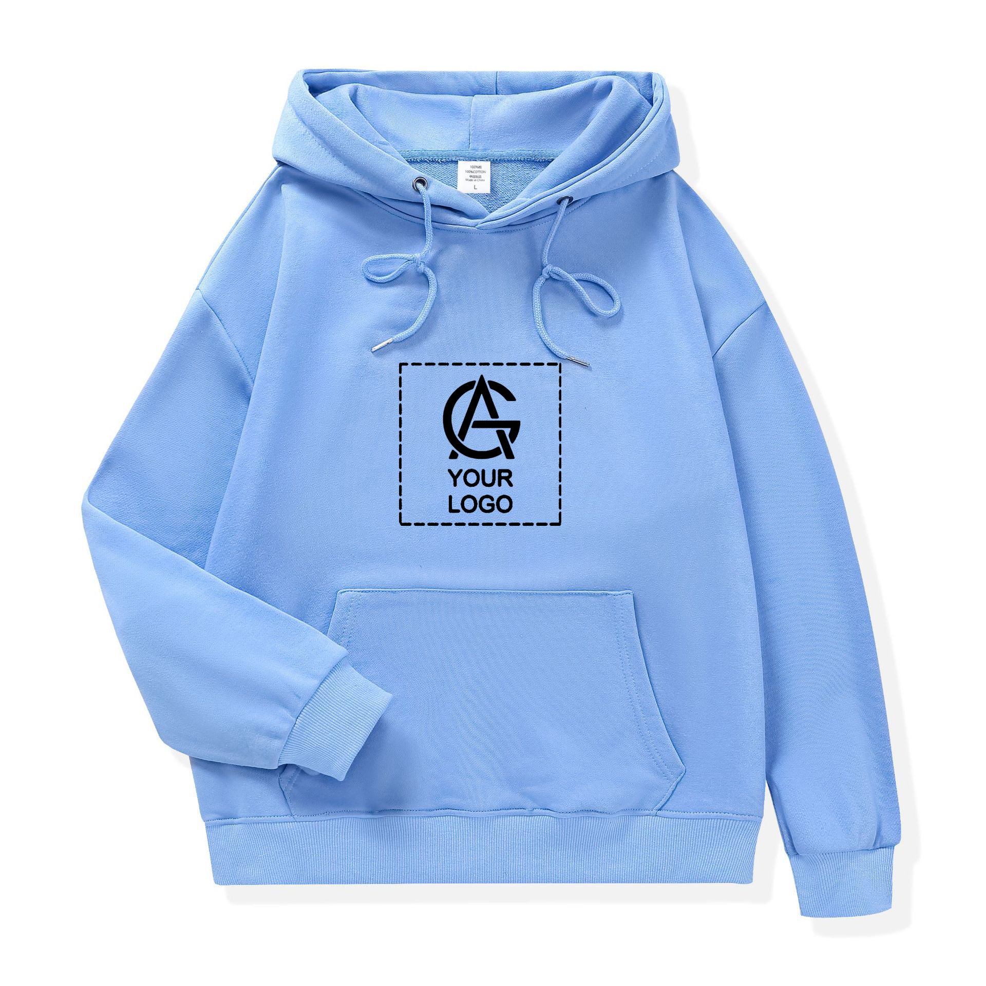 310GSM Pure Cotton Terry Double-Layer Hooded Drop Shoulder Loose Hooded Pullover Sweatshirt