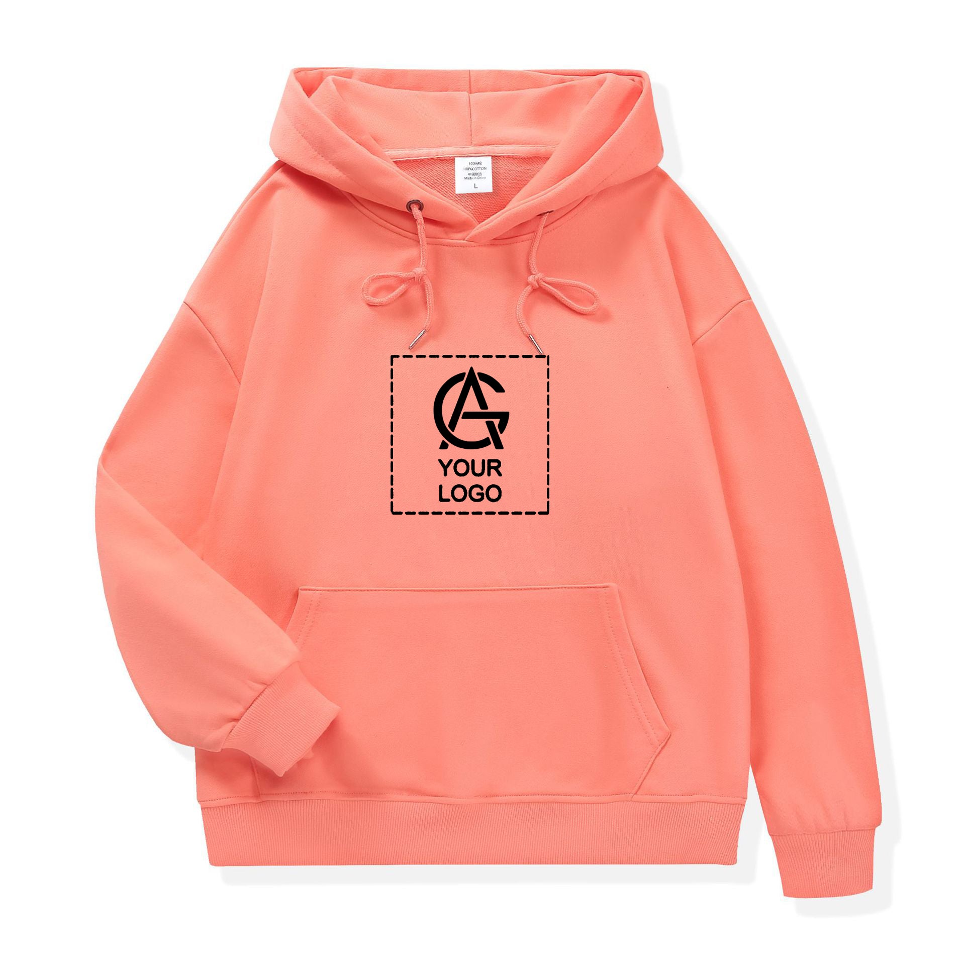 310GSM Pure Cotton Terry Double-Layer Hooded Drop Shoulder Loose Hooded Pullover Sweatshirt