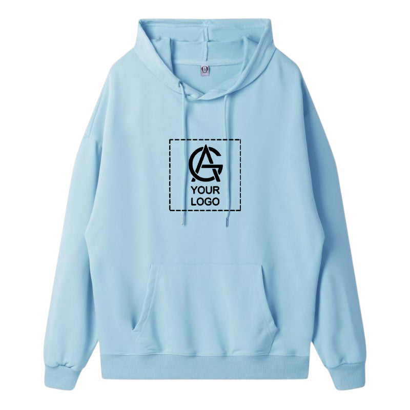 Drop Shoulder Trendy Hooded Sweatshirt