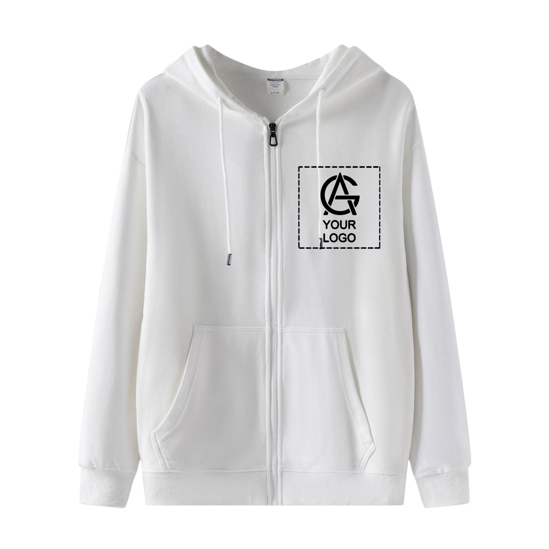 300GSM heavyweight cotton zipper double layer hood pocket sweatshirt