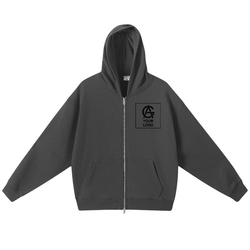 420GSM Heavyweight Trendy Hooded Zipper Sweatshirt