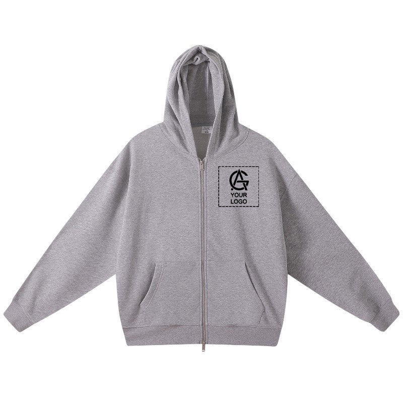 420GSM Heavyweight Trendy Hooded Zipper Sweatshirt