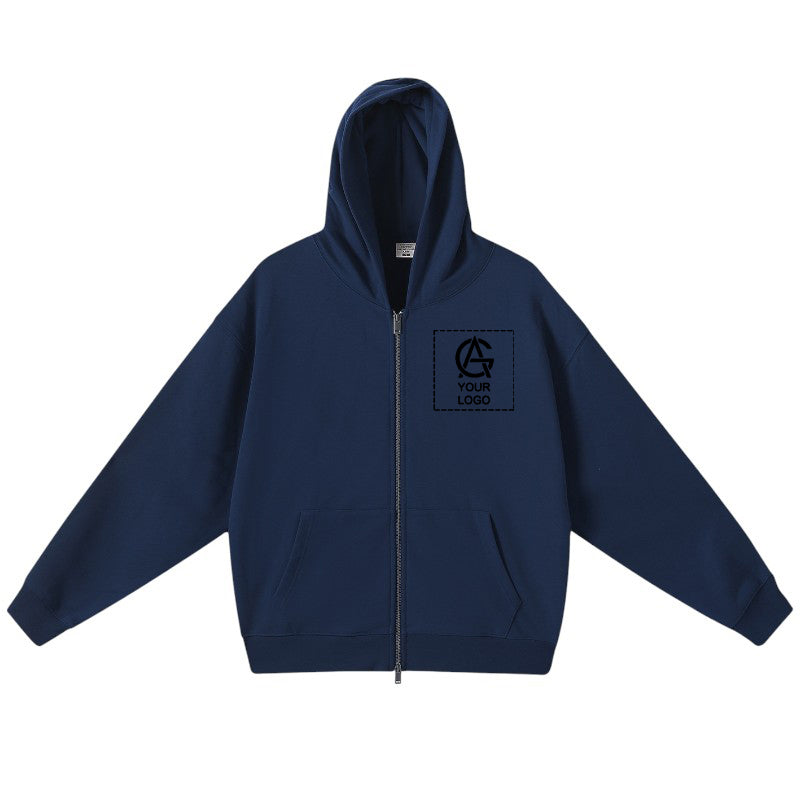 420GSM Heavyweight Trendy Hooded Zipper Sweatshirt