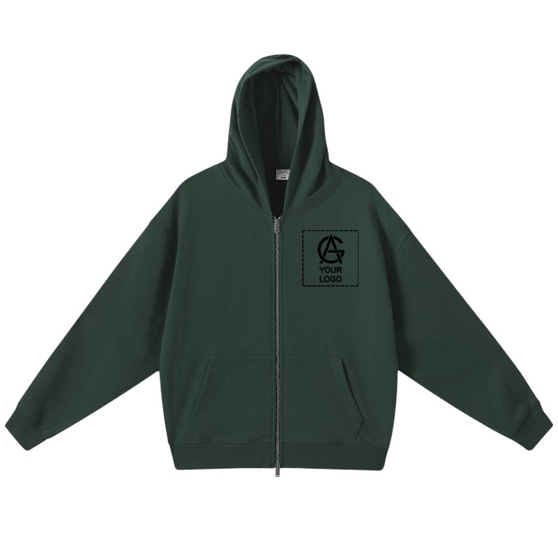 420GSM Heavyweight Trendy Hooded Zipper Sweatshirt