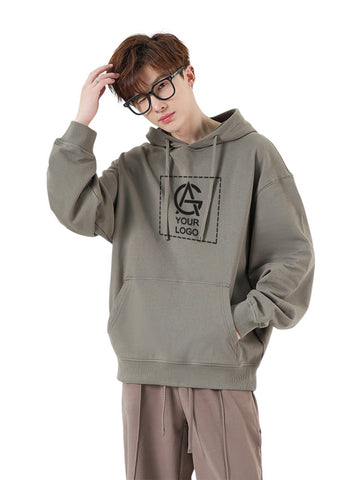 330GSM Pure Cotton Hooded Pullover Sweatshirt