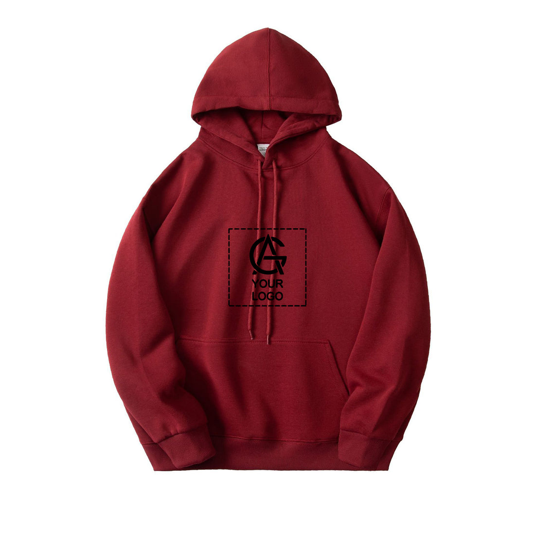 350GSM Pure Cotton Double-Layer Hooded Pocket Pullover Loose Sweatshirt