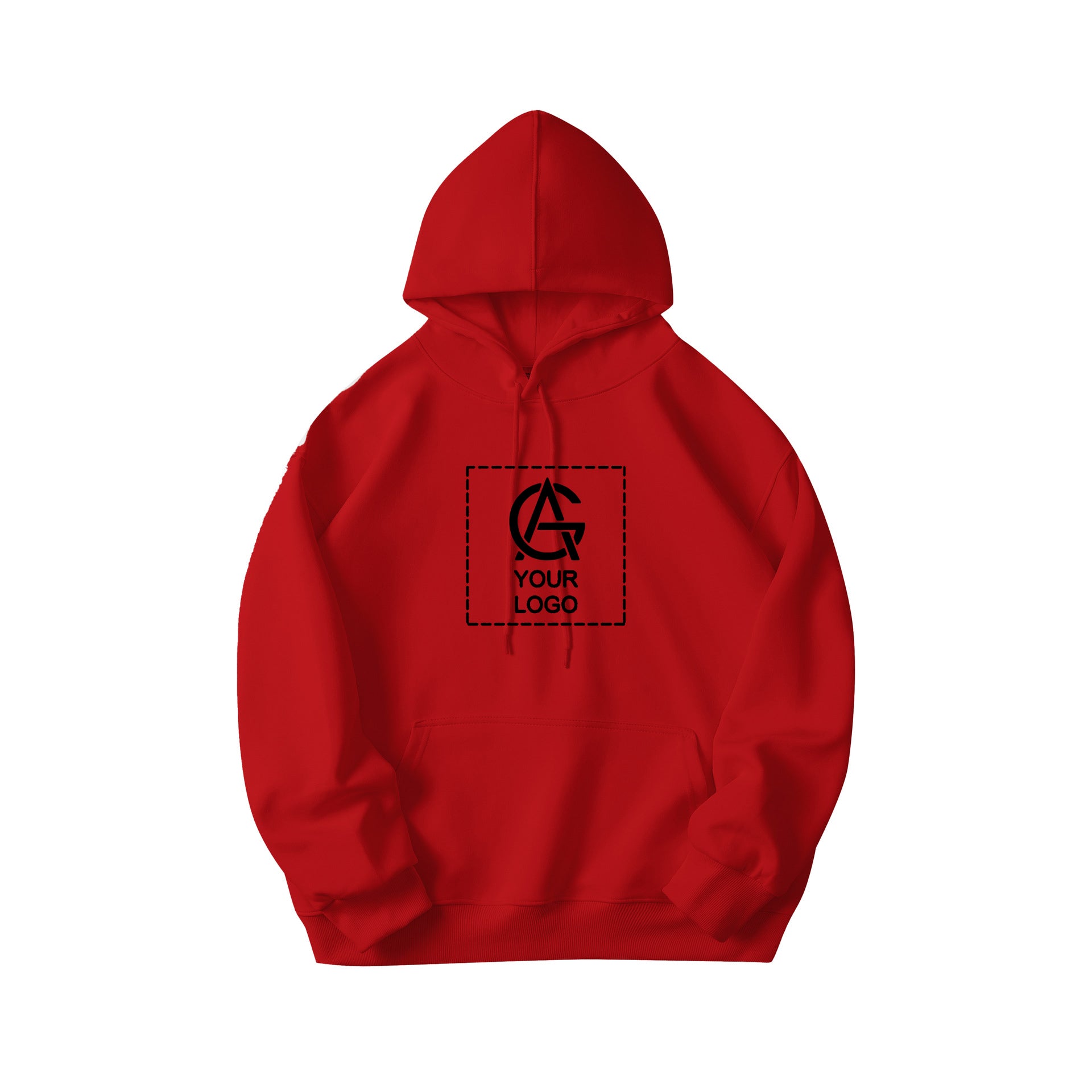 350GSM Pure Cotton Double-Layer Hooded Pocket Pullover Loose Sweatshirt