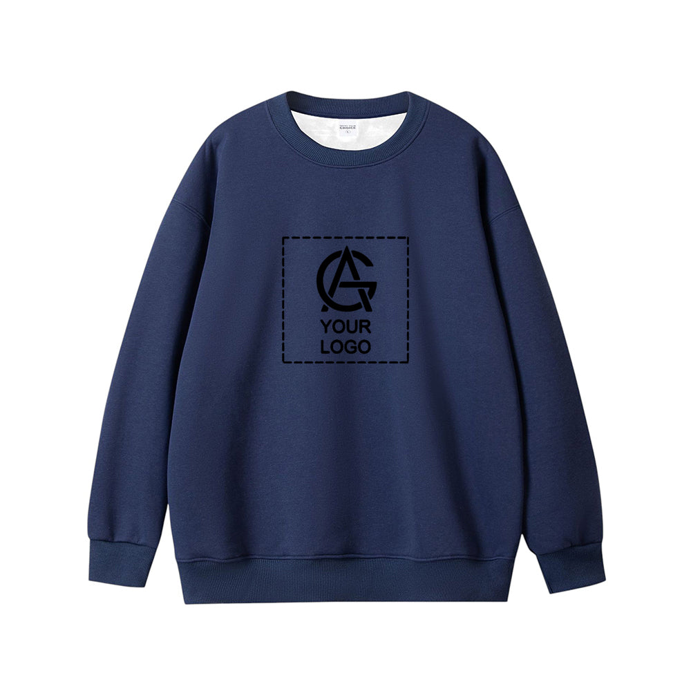 450GSM pure cotton round neck pullover sweatshirt