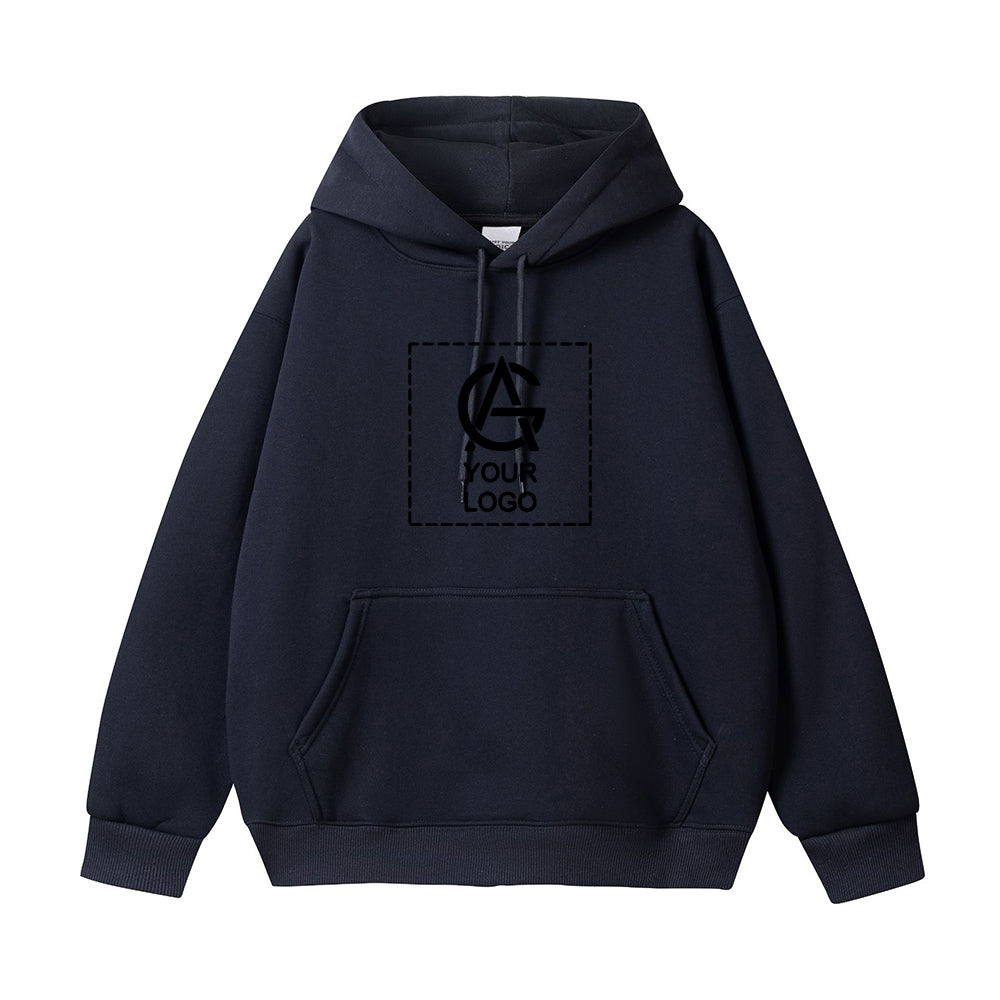 450GSM Heavyweight Pure Cotton Hooded Pullover Pocket Sweatshirt