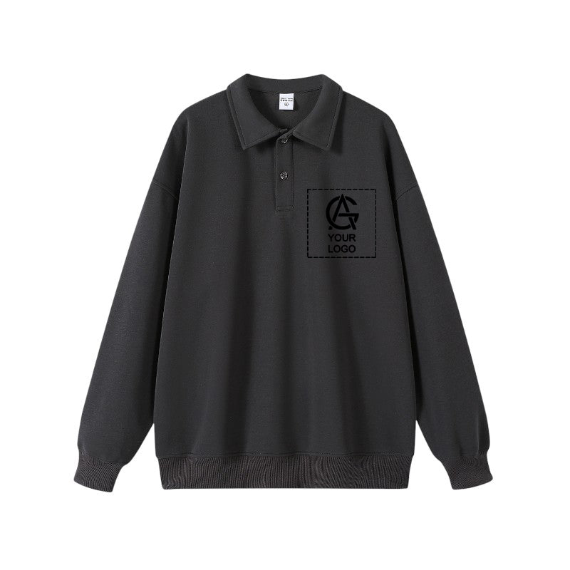 350GSM Pure Cotton Polo Lapel Sweatshirt