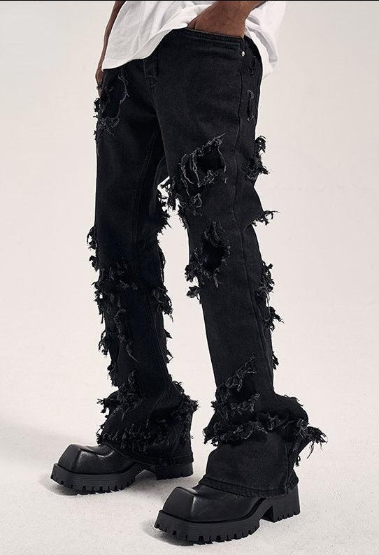 Black Distressed Skinny Jeans TJ004 - UncleDon JM