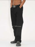 Black Knee Zipper Jeans M7D288 - UncleDon JM