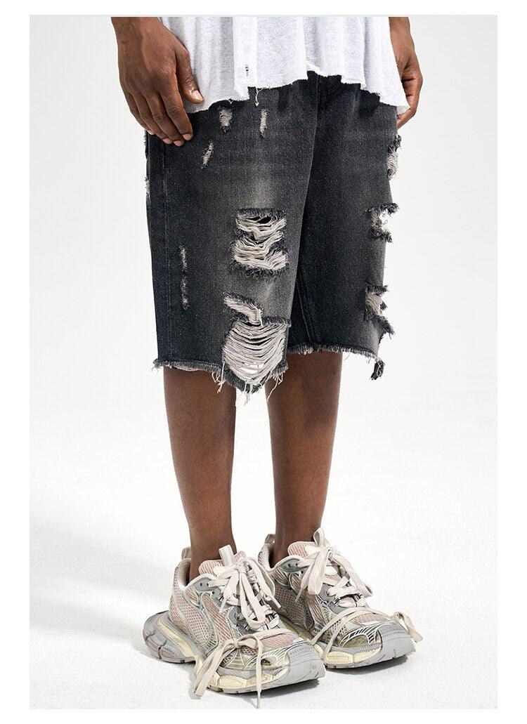 Black Ripped Jorts N058 - UncleDon JM