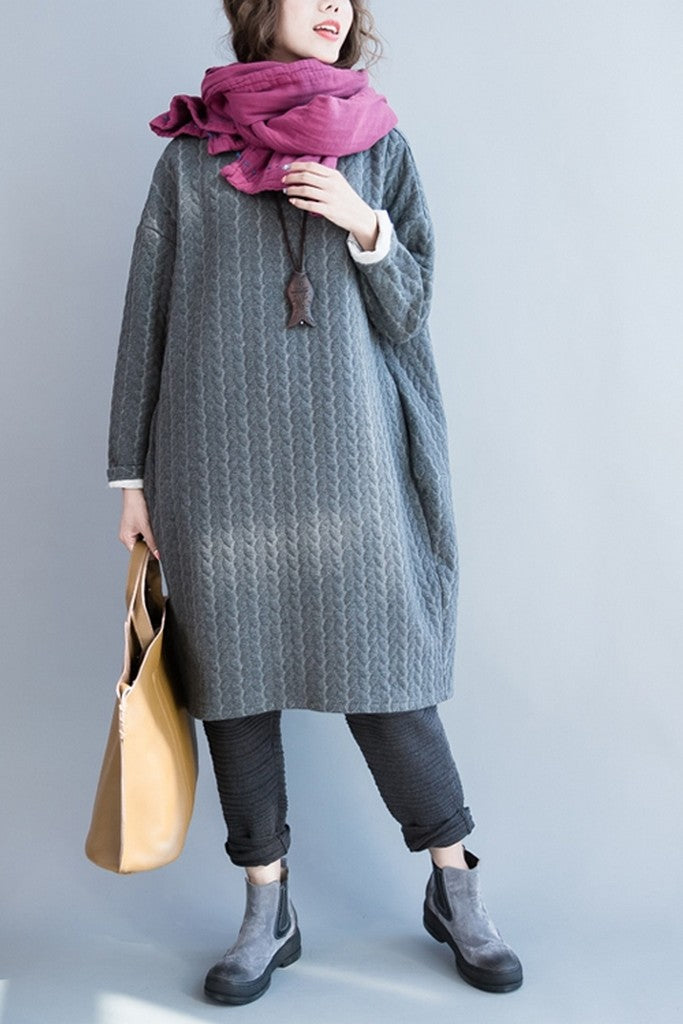 Gray Sweater-dress - Dresses
