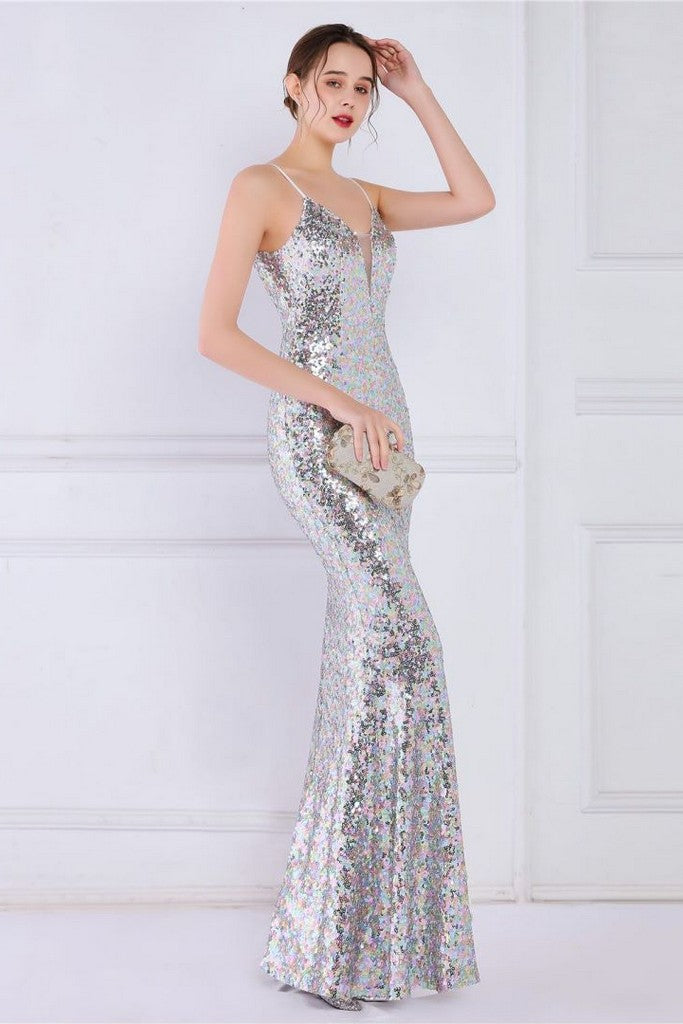 Silver Evening Dress - Dresses