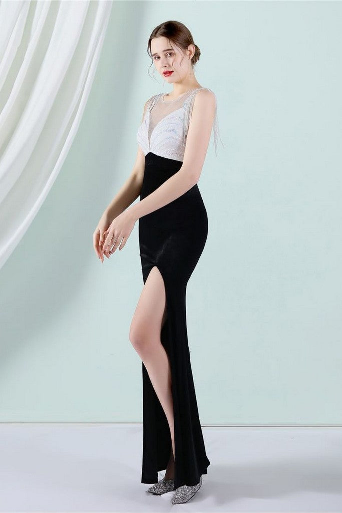 Black & White Evening Dress - Dresses