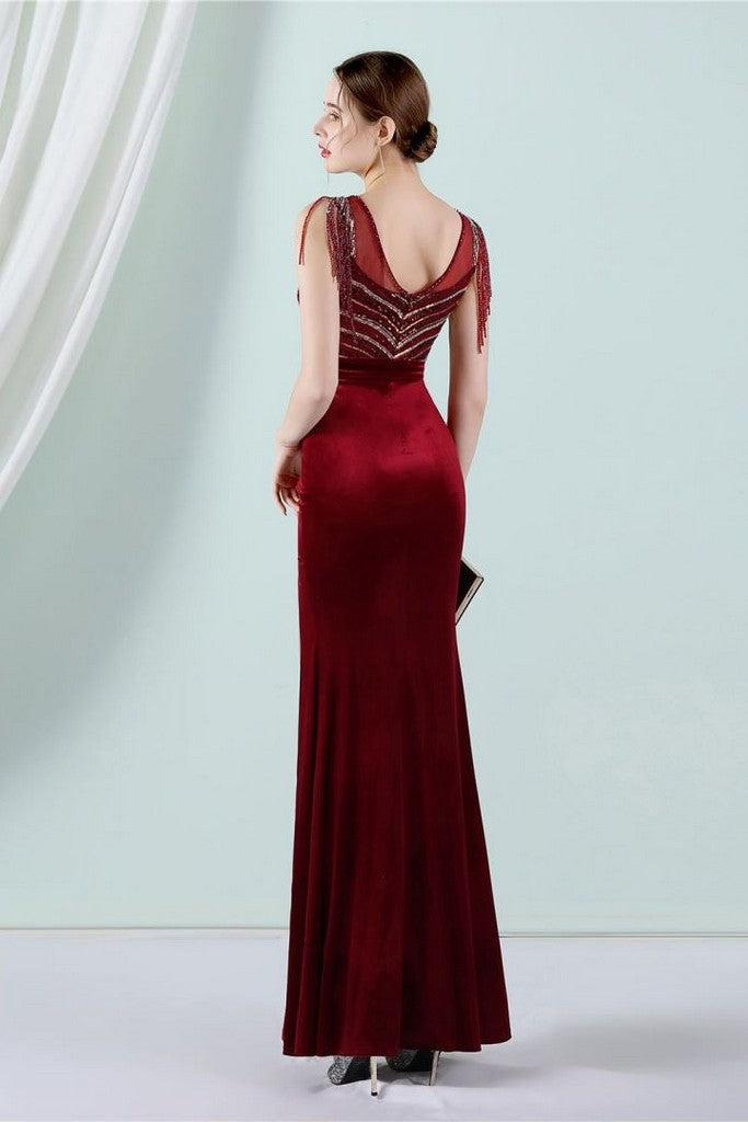 Wine red Evening Dress - Dresses