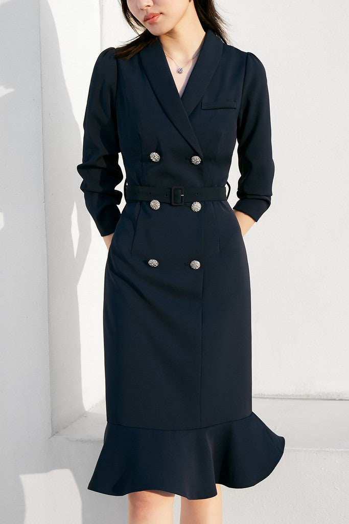 Navy Dress - Dresses