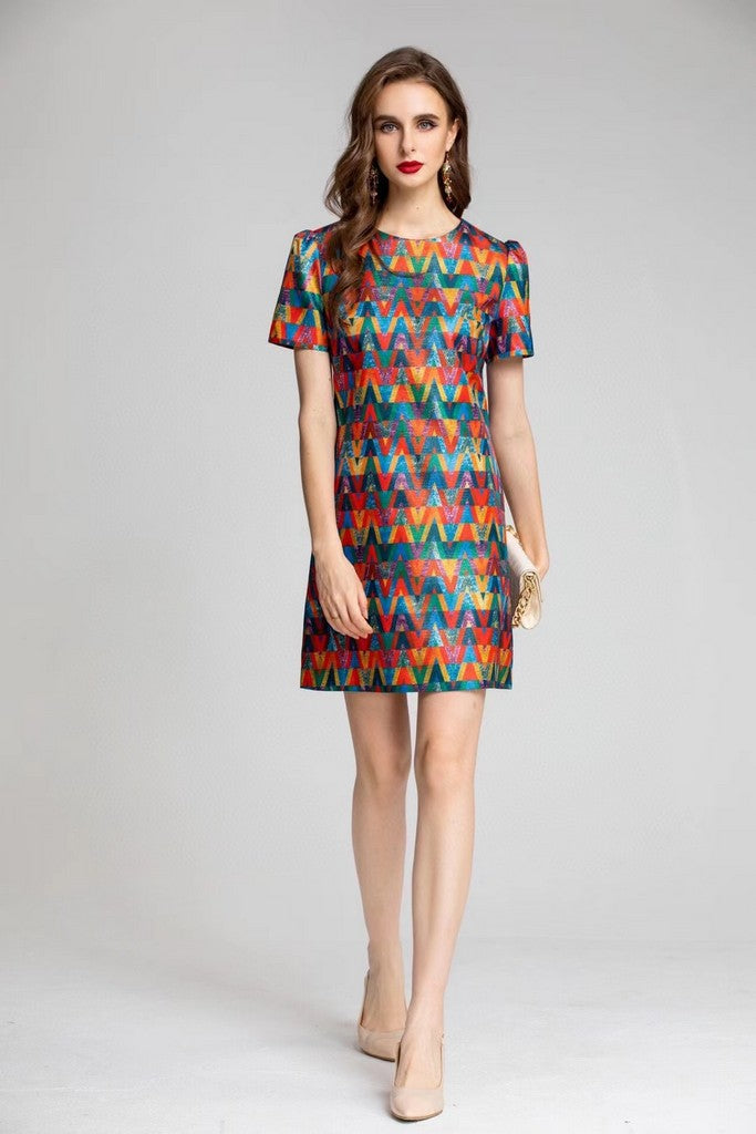 Multicolor Print Dress - Dresses