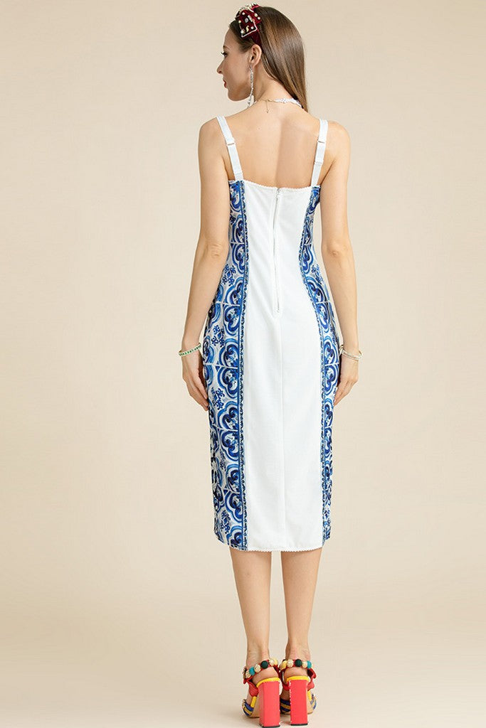 White & Blue Dress - Dresses