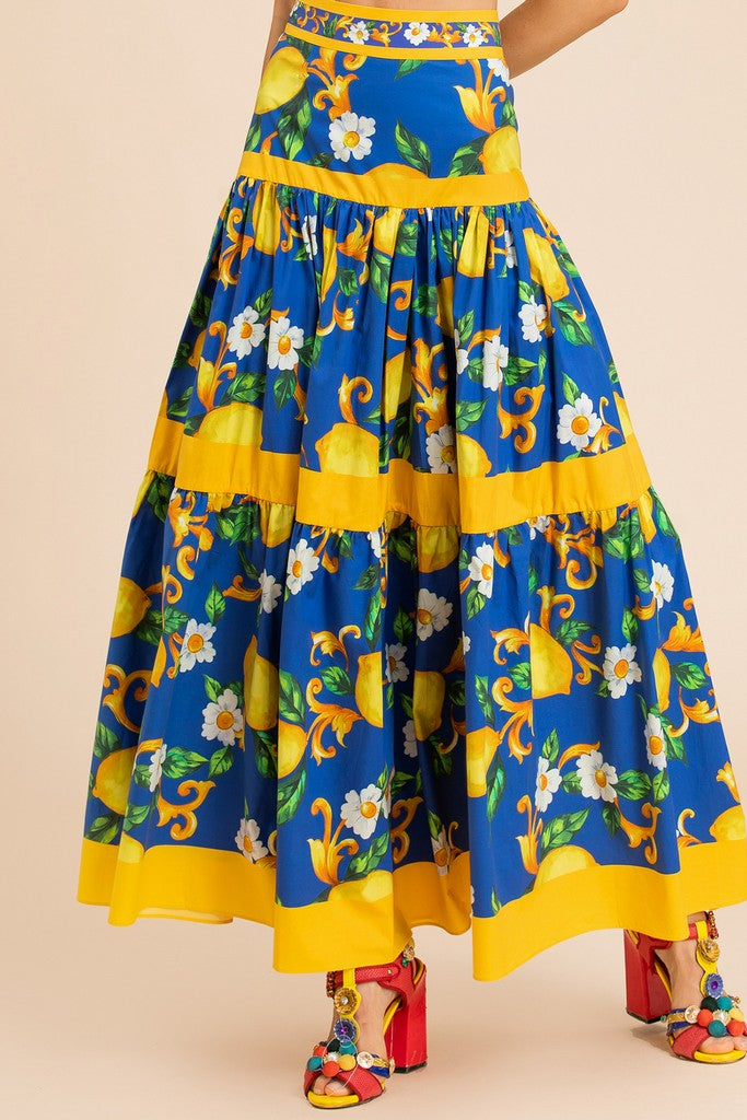 Blue & Yellow Skirt - Skirts
