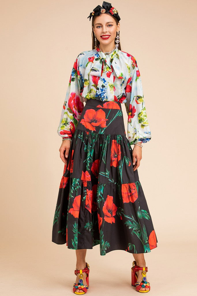 Multicolor Set (Blouse & Skirt) - Suits