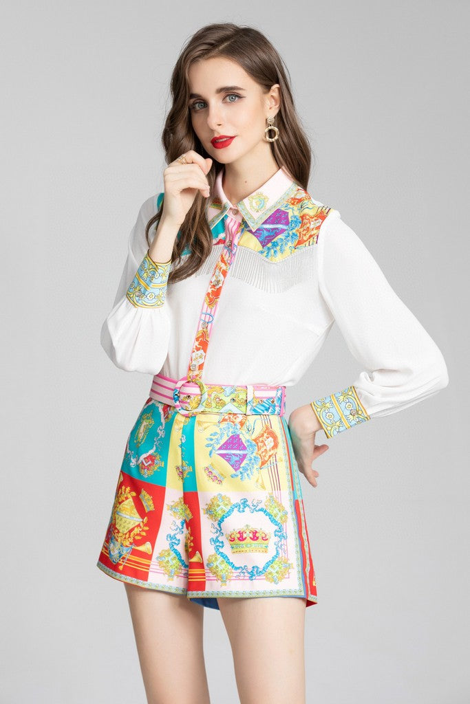 Multicolor Set (Shirt & Skirt) - Suits