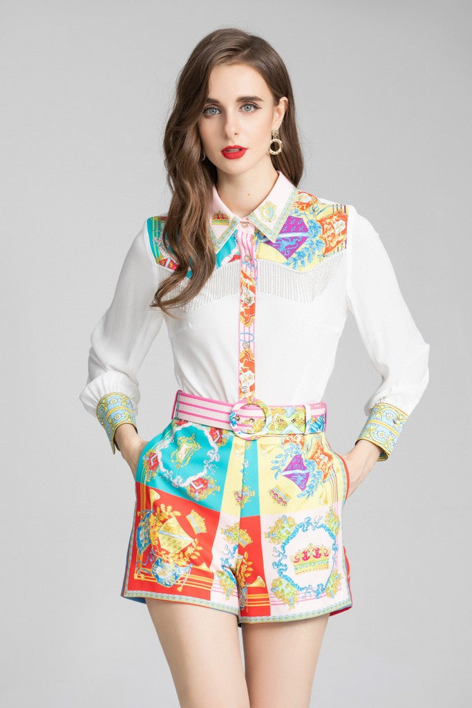 Multicolor Set (Shirt & Skirt) - Suits