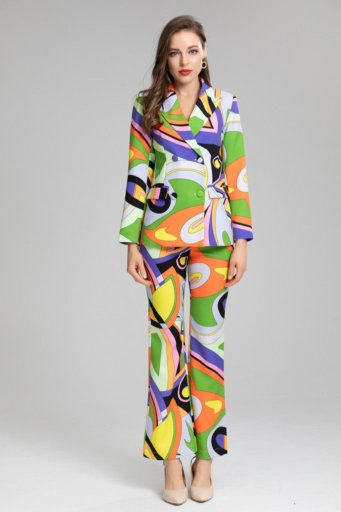 Multicolor Set (Blazer & Pants) - Suits