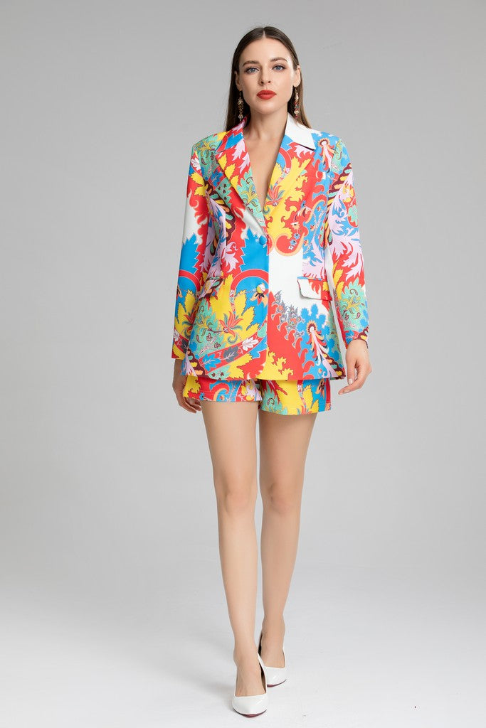 Multicolor Set (Blazer & Shorts) - Suits