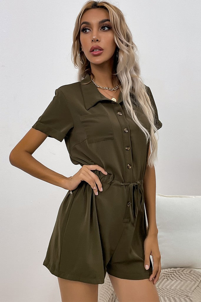 Army Green Day Jumpsuit - Jumpsuits