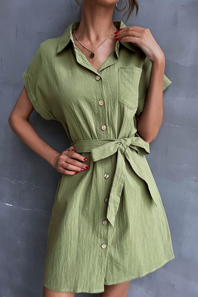 Army green Day Dress - Dresses