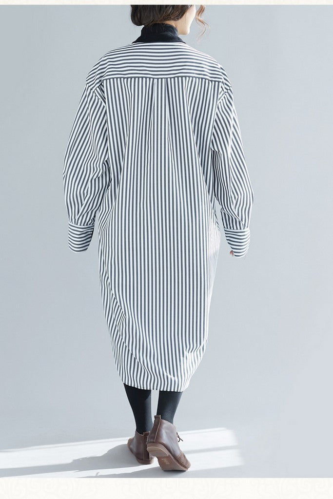 Gray & Black stripes Dress - Dresses