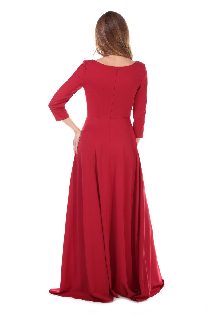Evening Ankle Red Dress - Dresses