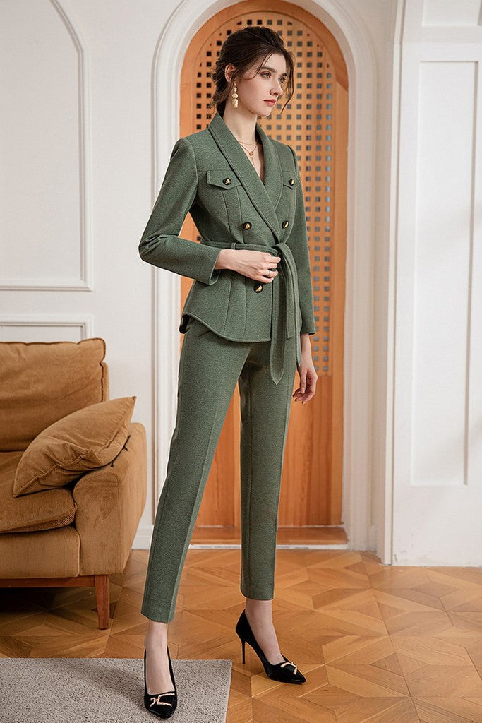 Office Set (Blazer & Pants) Green set - Suits