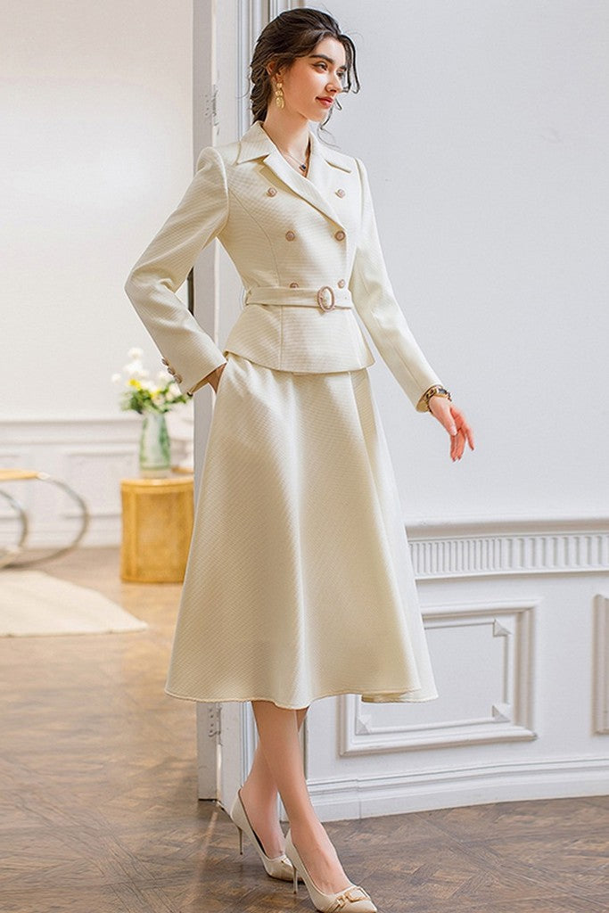 Сocktail Set (Blazer & Skirt) White set - Suits