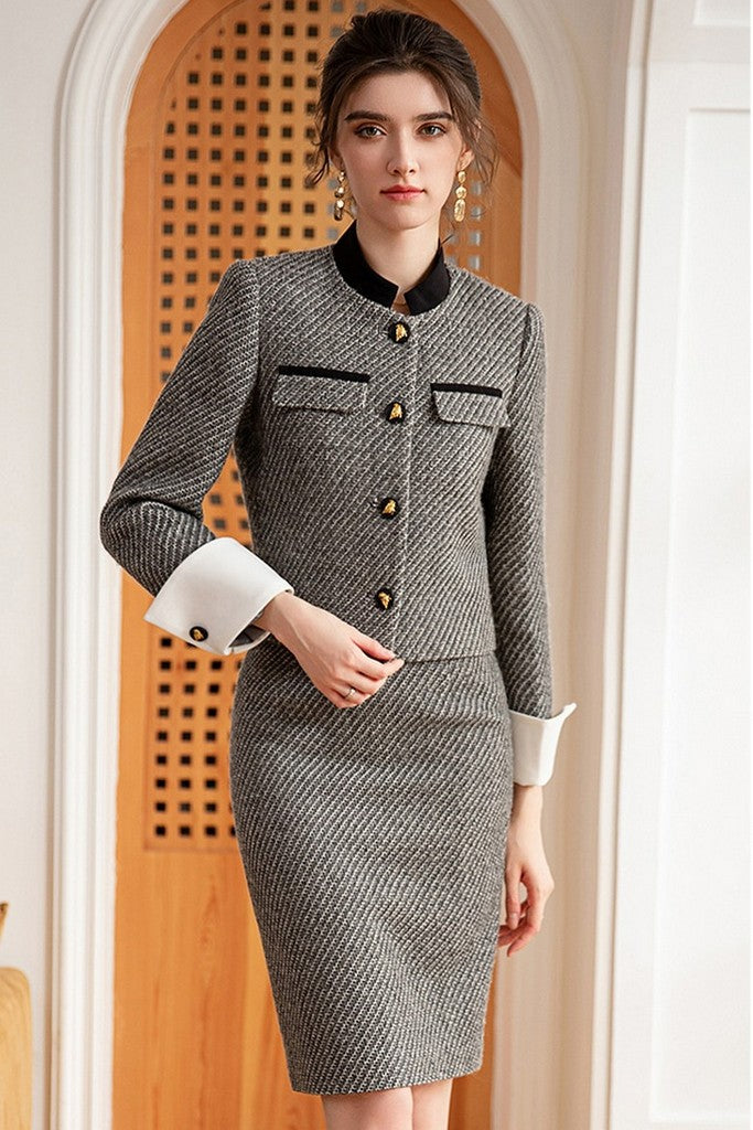 Сocktail Set (Blazer & Skirt) Gray set - Suits