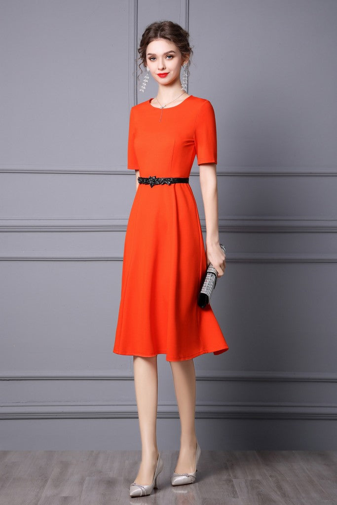 Orange Day Dress - Dresses