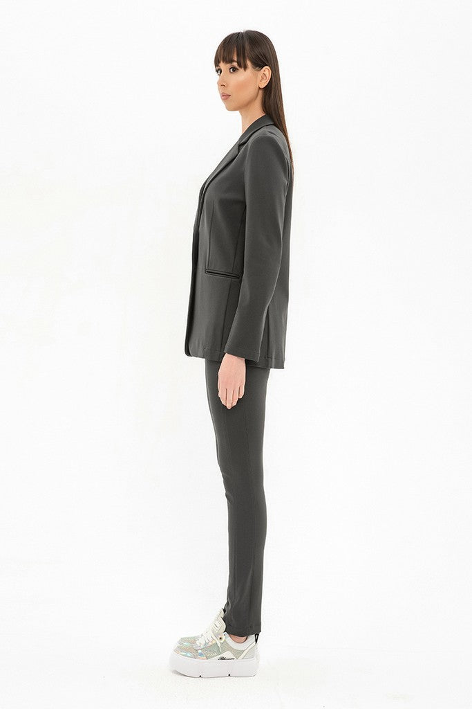 Graphite Office or Day Long Sleeve Blazer with Pockets - Jackets