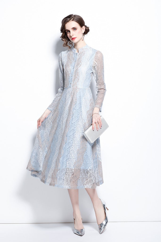 Light blue & Violet Dress - Dresses