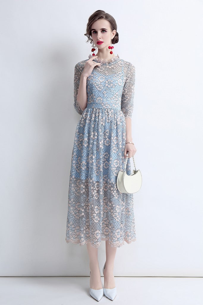 Pale Blue Lace Dress