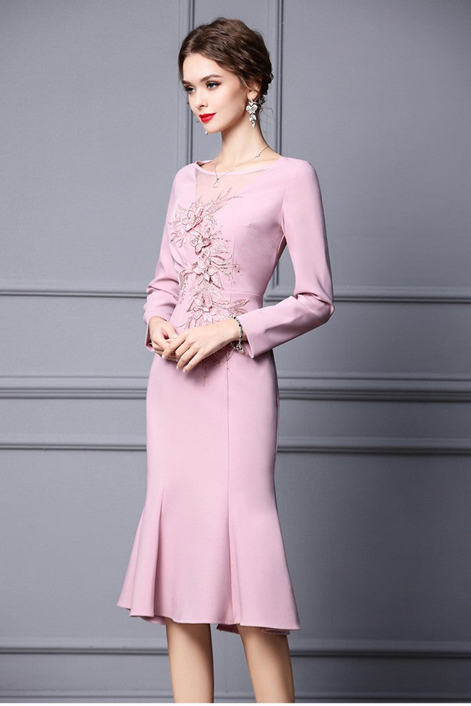 Pink Evening Dress - Dresses